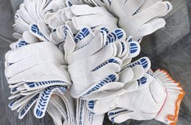 Перчатки трикотажные хозяйственные рабочие 100% хб с ПВХ (рисунок волна) 5-нитка от производителя ФлёрТекс Иваново